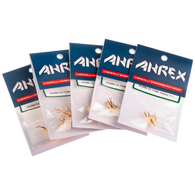 Ahrex Hr490G Esmond Drury Treble (Gold Finish) #8 Salmon Fly Tying Hooks